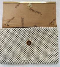 Vintage Whiting  Davis Cream Bag Metallic Mesh Evening Clutch Purse
