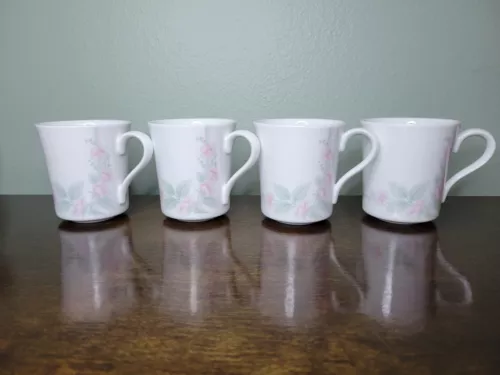 Vintage Corning Ware Veranda Floral Coffee Mugs Set Of 4