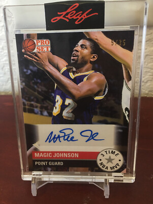 MAGIC JOHNSON 2021 LEAF PRO SET AUTO #5/35 LAKERS HOF | eBay
