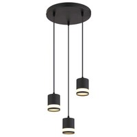Pendelleuchte HäNgelampe Esszimmerleuchte KüChenlampe Schwarz 3 Flammig Led