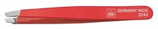 Red 3 11/16in Tweezers Made of Stainless Steel Oblique -