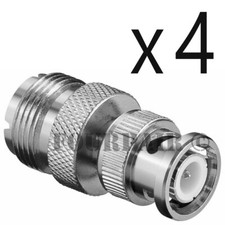 4 Pack Lot UHF SO-239 Female to BNC Male RF Radio Antenna Coax Adapter Converter