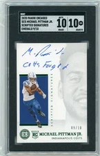 2020 Panini Encased Scripted Signatures Emerald #SCS-MP Michael Pittman Jr 10/10