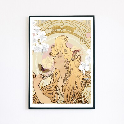 Art Nouveau 1920's Vintage Collage Illustration 7x5 Home Decor Retro Wall Print 