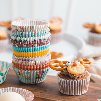 375x Christmas Paper Baking Cup Dessert Mould Cupcake Liner Case  Greaseproof Art