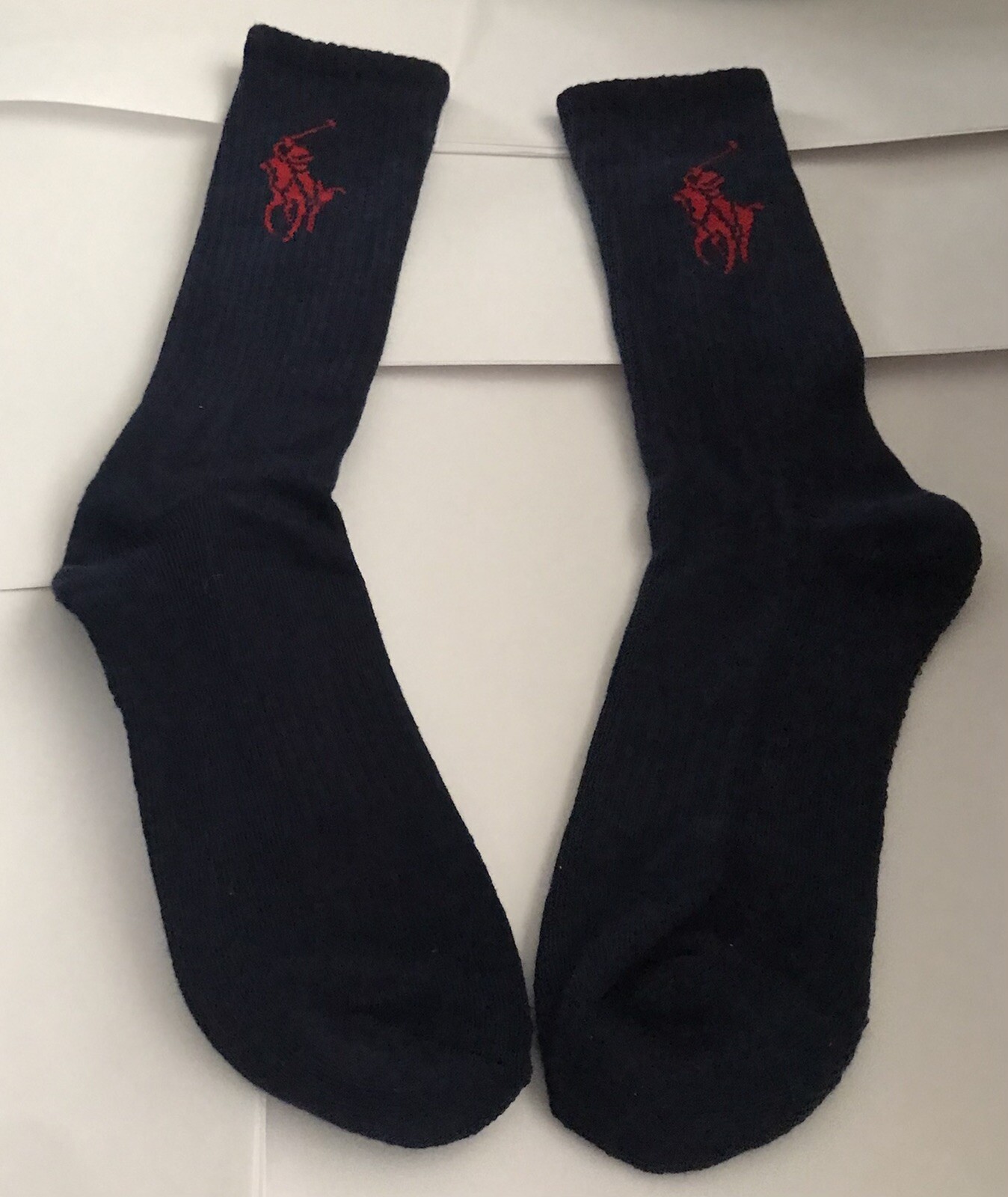 Polo uomo Ralph Lauren calze sportive classiche blu grandi rosse polo pony nuove