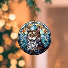 Cat Christmas Ornament, cute Cat , Cat Lovers Gift tree hanging decor
