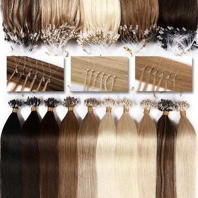 Microringe Loop Remy Hair Extensions Echthaar Micro Ring Beads Haarverlängerungs