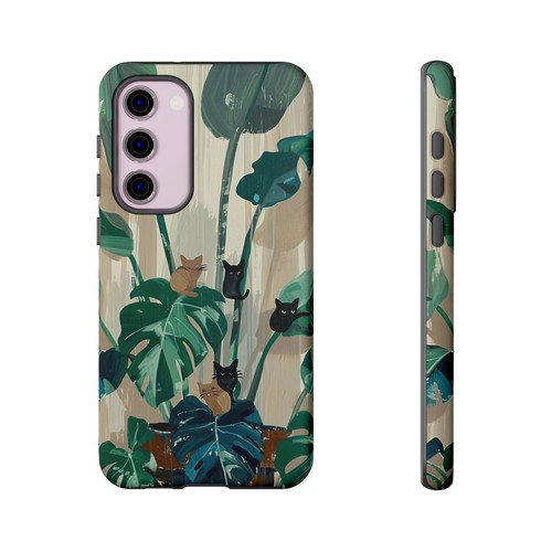 Phone-Ink iPhone, Pixel, Samsung Galaxy Case - Monstera Green Plant Cats - 第 132/191 張圖片