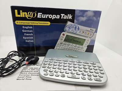 LINGO TRANSLATOR 5 LANGUAGE EUROPA TALK MODEL TT-5000 ~COMPLETE TESTED AND WORKS