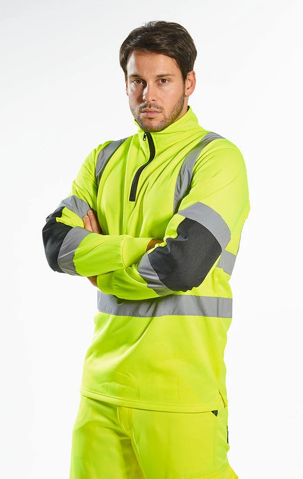 Portwest B308 Xenon Hi-Vis Polycotton Rugby Shirt with Relfective Tape ANSI - Image 2 of 4