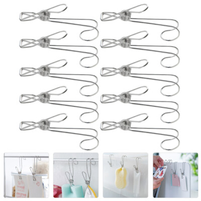 20pcs Home Edelstahlclip mit Hakenklemm -Wäscheklingel -Hanger -Clip -Daten