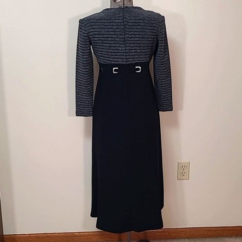Vintage 90’s Striped Contrast Maxi Dress with Cinch Tie Waist Size 6 - Picture 6 of 11