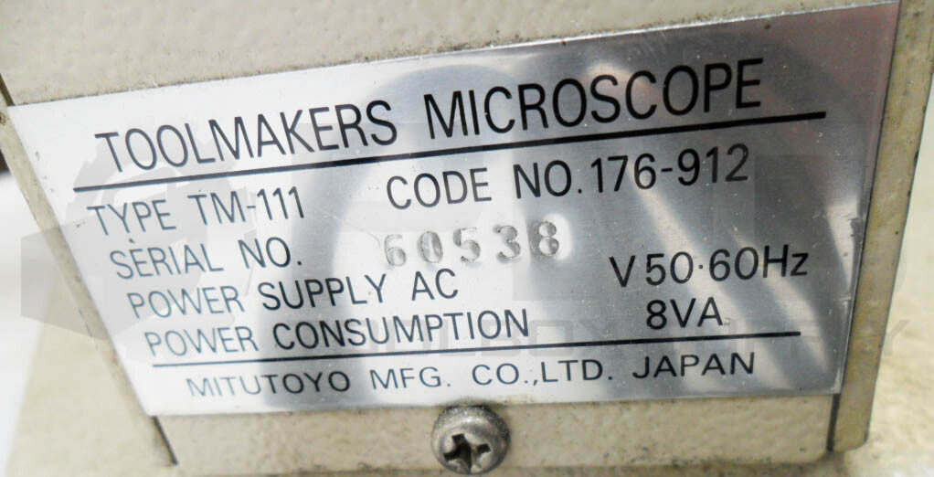 MITUTOYO TM-111 TOOLSMAKERS MICROSCOPE 50/60HZ 176-912 | eBay