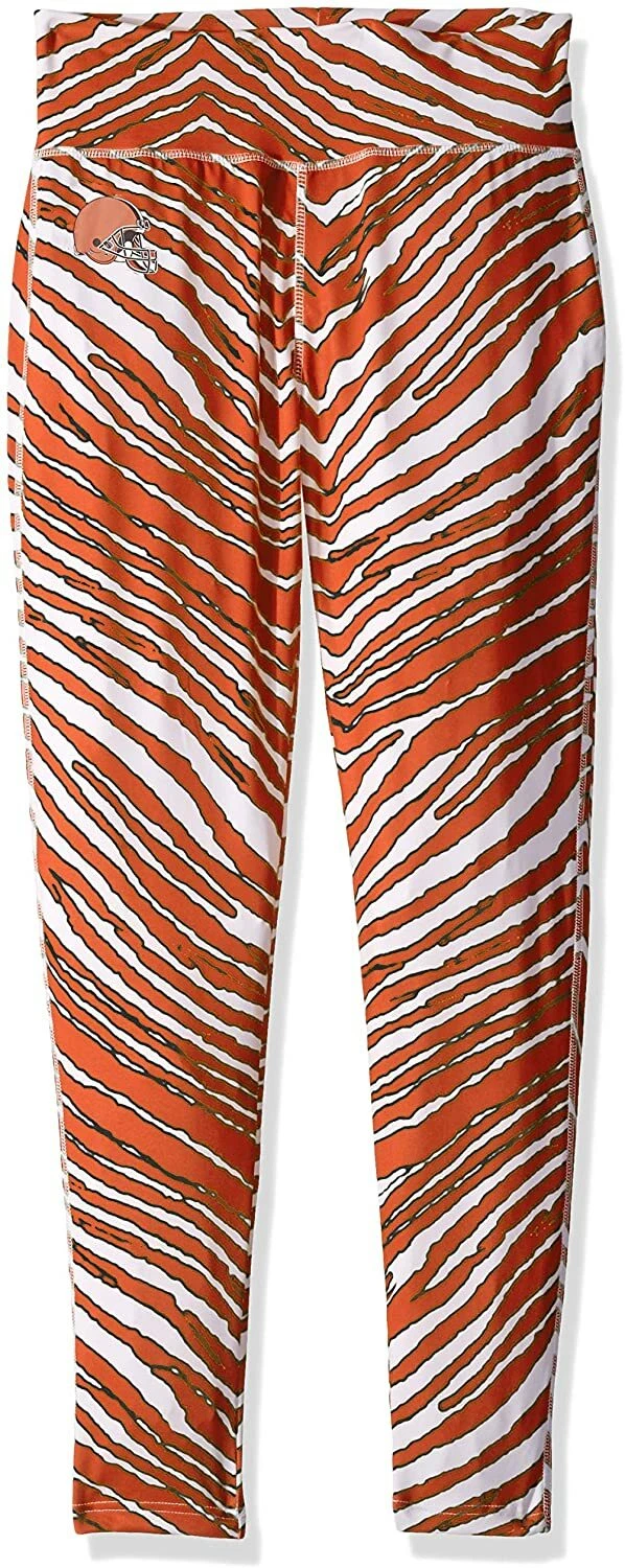 Cleveland Browns football Women's Zebra Print Legging, Fire Red/Brown, Gift for Fan