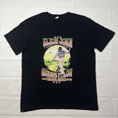 Elton John Goodbye Yellow Brick Road 1973-2014 Band Graphic Tee Black Size Large