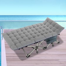Adult Folding Camping Cot Heavy Duty w/ Carry Bag Portable Sleeping Bed for Camp