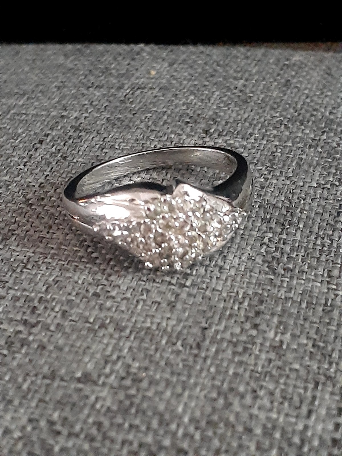 Vintage Rhinestone Silvertone Statement ring - image 7