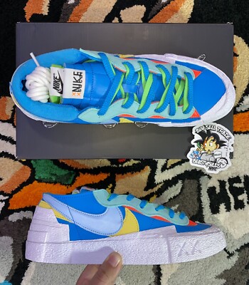 Nike Blazer Low Sacai KAWS Neptune Blue Size 10.5 Deadstock | eBay