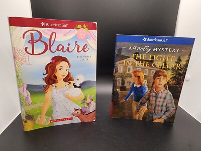 American Girl Book Lot of 2 The Light in the Cellar: A Molly Mystery + Blaire