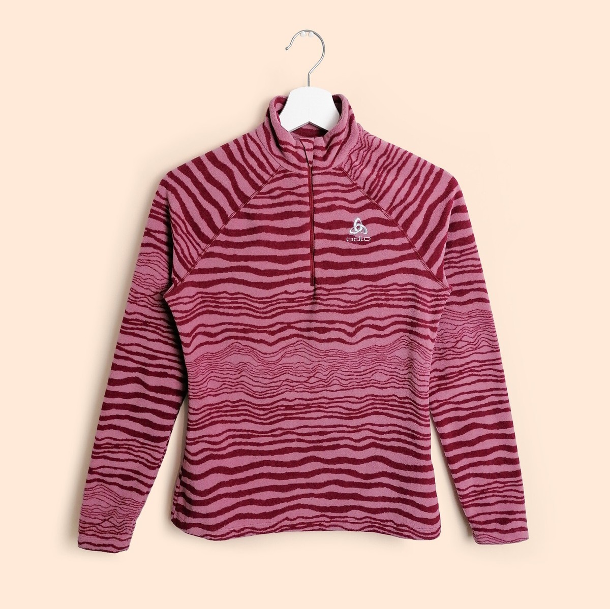 ODLO Fleece 1/4 Zip Women's Outdoors Sweatshirt Wavy Pattern
