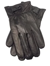Men's Genuine Leather Warm Lined Driving Gloves - Touchscreen Texting Compatible