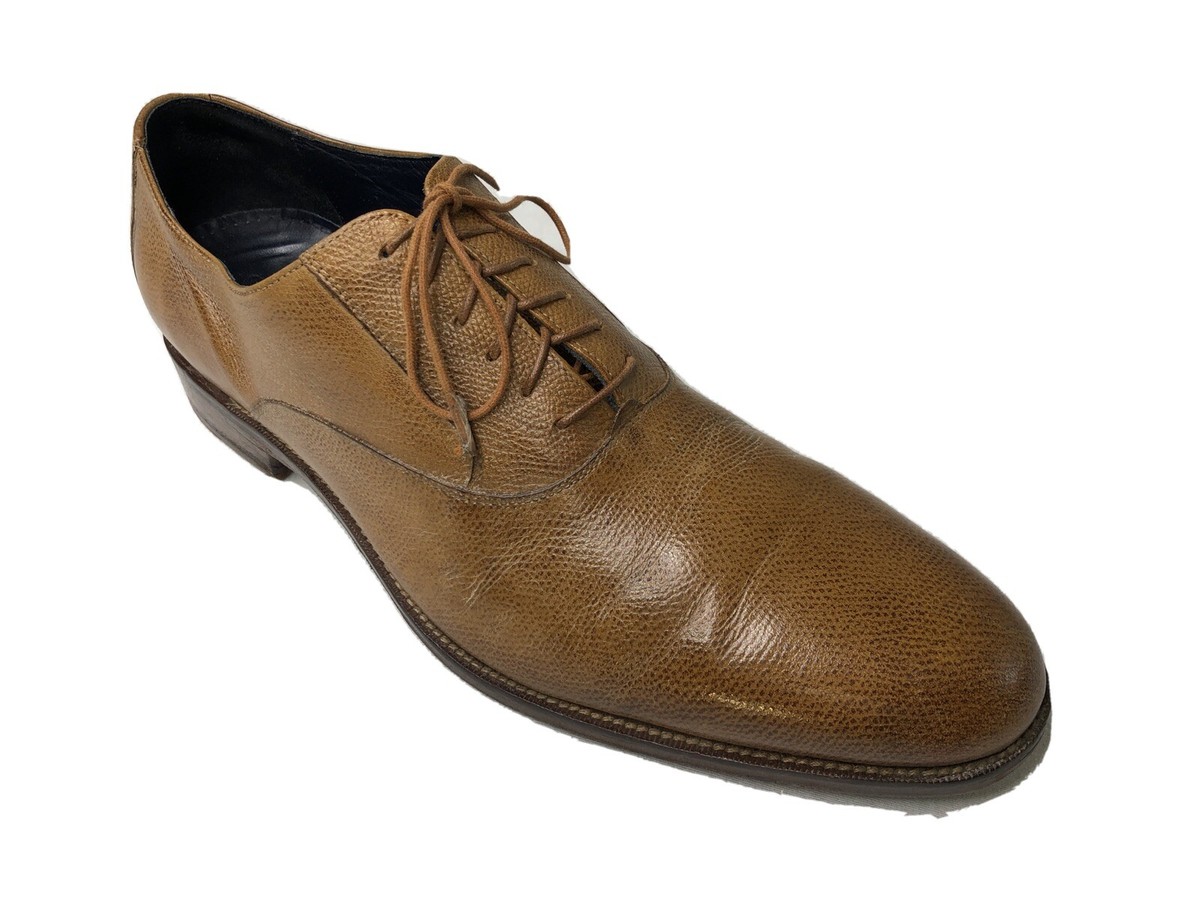 caramel brown dress shoes Cole Haan Caramel Brown Oxford Pointed Plain Toe Leather Dress Shoes Mens 13 M