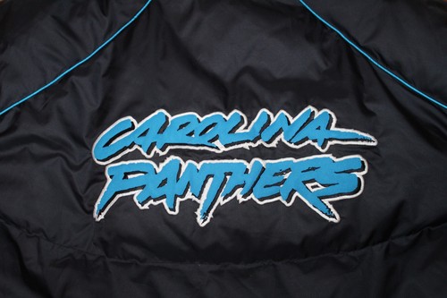 VTG Carolina Panthers Reebok On Field Puff Parka Coat Black Mens XL Team Apparel - Picture 4 of 10