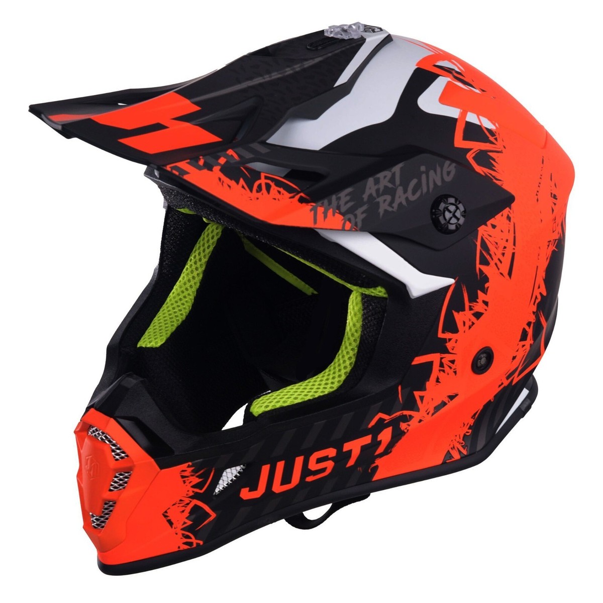 Adults Motocross Helmet Just1 J38 KTM Neon Orange Black MX Helmet