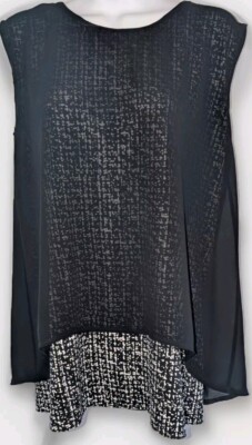 CHAUS NEW YORK Woman's/Jr.'s Layered Sleeveless Pullover Blouse - Size S