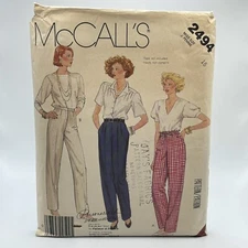 McCalls 2494 Misses Pants Straight Leg Tapered SZ 16 UNCUT