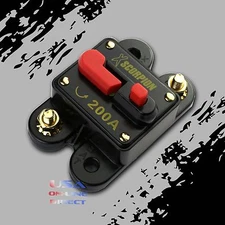 200 AMP CAR STEREO INLINE POWER CIRCUIT BREAKER REPLACES FUSE HOLDER 200A 12Volt