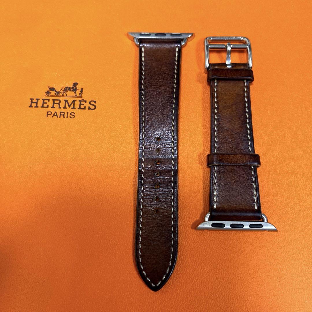 Hermes Brown Leather Apple Watch Strap 38mm