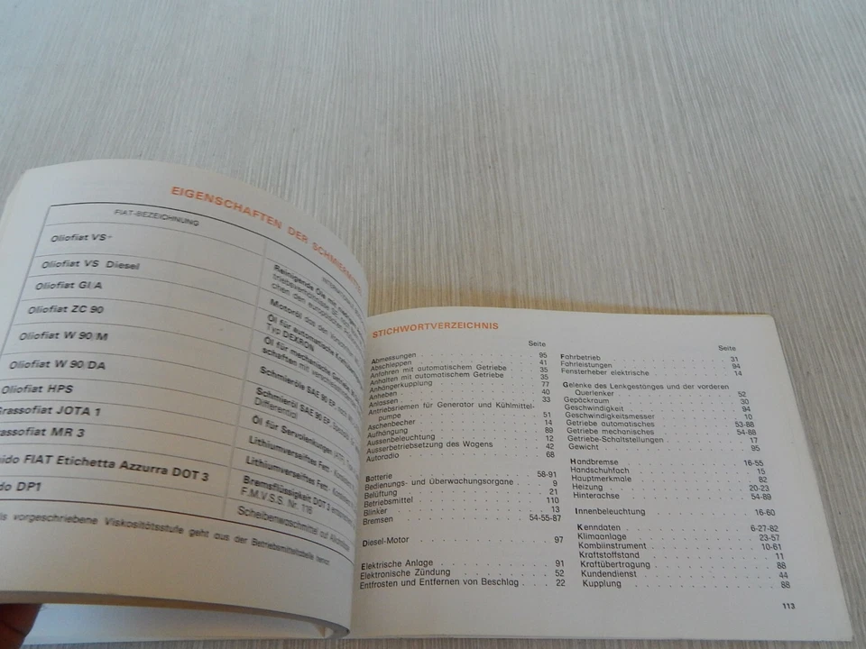 MANUALE USO MANUTENZIONE ORIGINALE 1978 FIAT 132 1600 2000 2500 D IN TEDESCO - Immagine 4 di 4