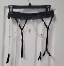 Savage X Fenty String Of Pearls Garter Belt M