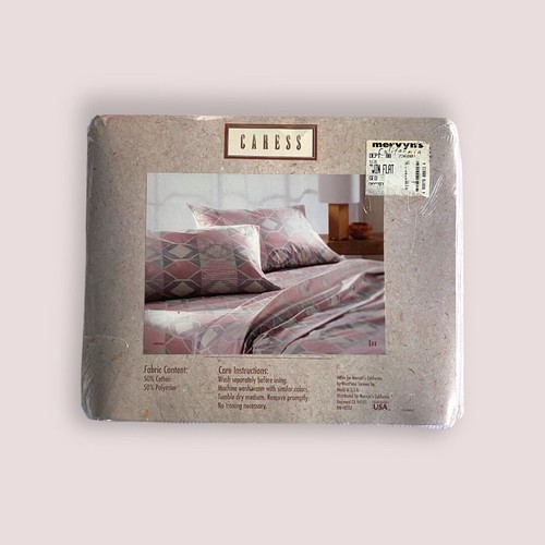 Vintage Mervyn’s Caress Twin Flat Sheet Stripe New, New in Packaging, Deadstock - Picture 2 of 6