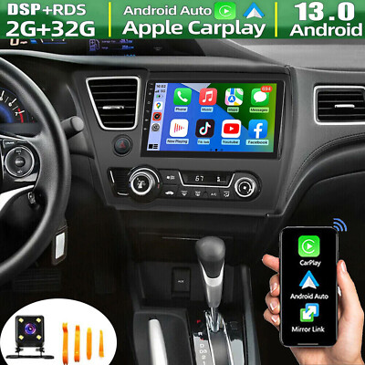 For Honda Civic 2013-2017 Apple Carplay Android Auto Car Radio Stereo GPS Nav BT