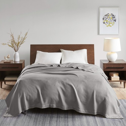 Madison Park Cotton Luxury Blanket Soft Cozy 100%Egyptian Cotton for Bed or Sofa - Picture 31 of 52