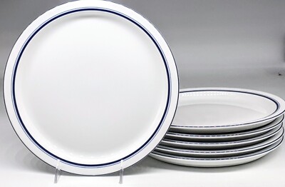 Set 4 Dansk Christianshavn Blue BISTRO Dinner Plates **8 TOTAL