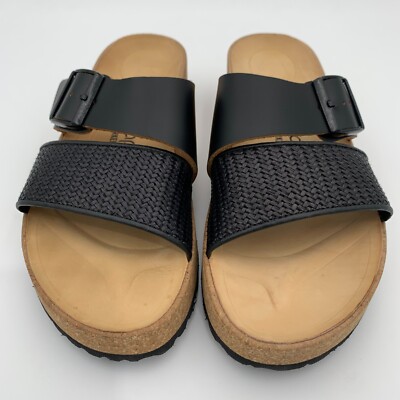 Birkenstock New w/ Box Almina French Piping Black Leather-Synthetics Narrow