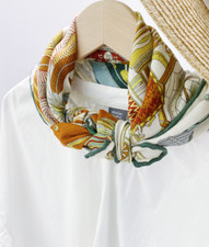 70 Cashmere 30 Silk Wrap Scarf Green totem Print Double Face Print Shawl 27''