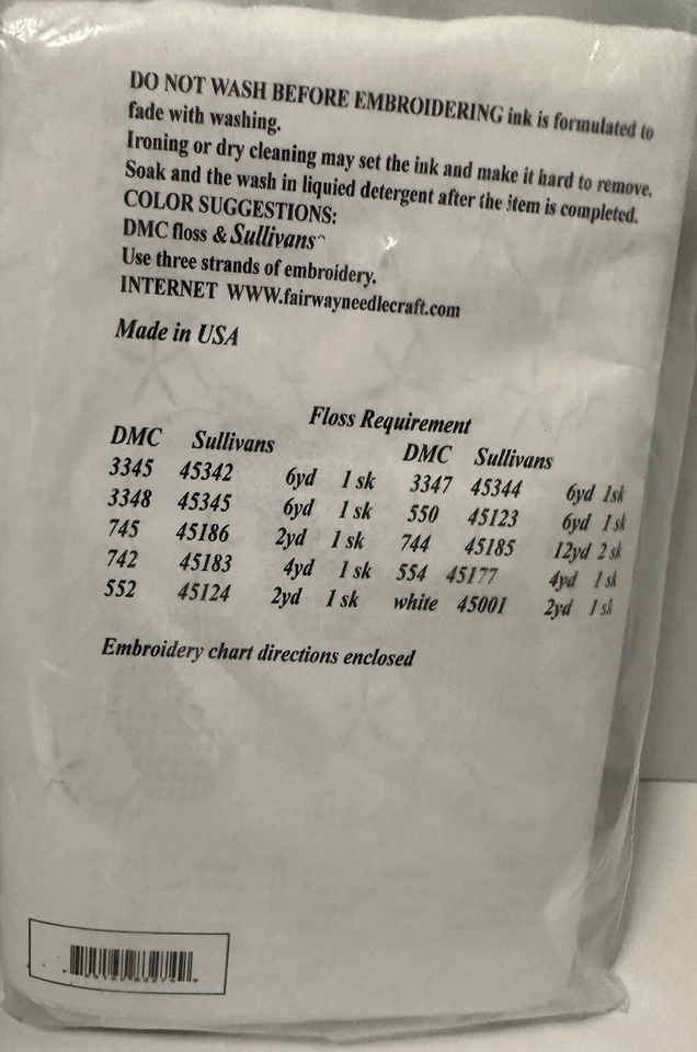 Fundas de almohada bordadas estampadas florales Fairway Needlecraft Co #83274 30" Foto 3 de 3