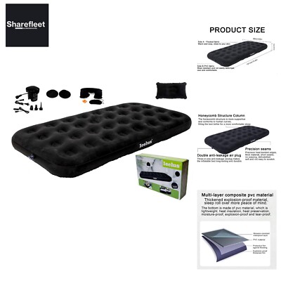 Icelus Twin Camping Air Mattress Single High Air Bed with Air Pump for 1 Per...