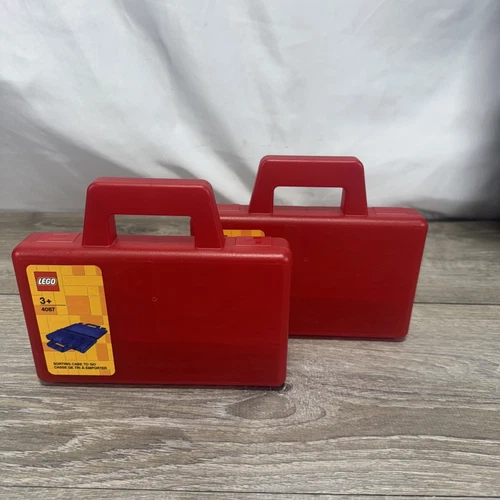 LEGO Sorting Case to Go (4087) Travel Box Organizer Lot Of  2 Red