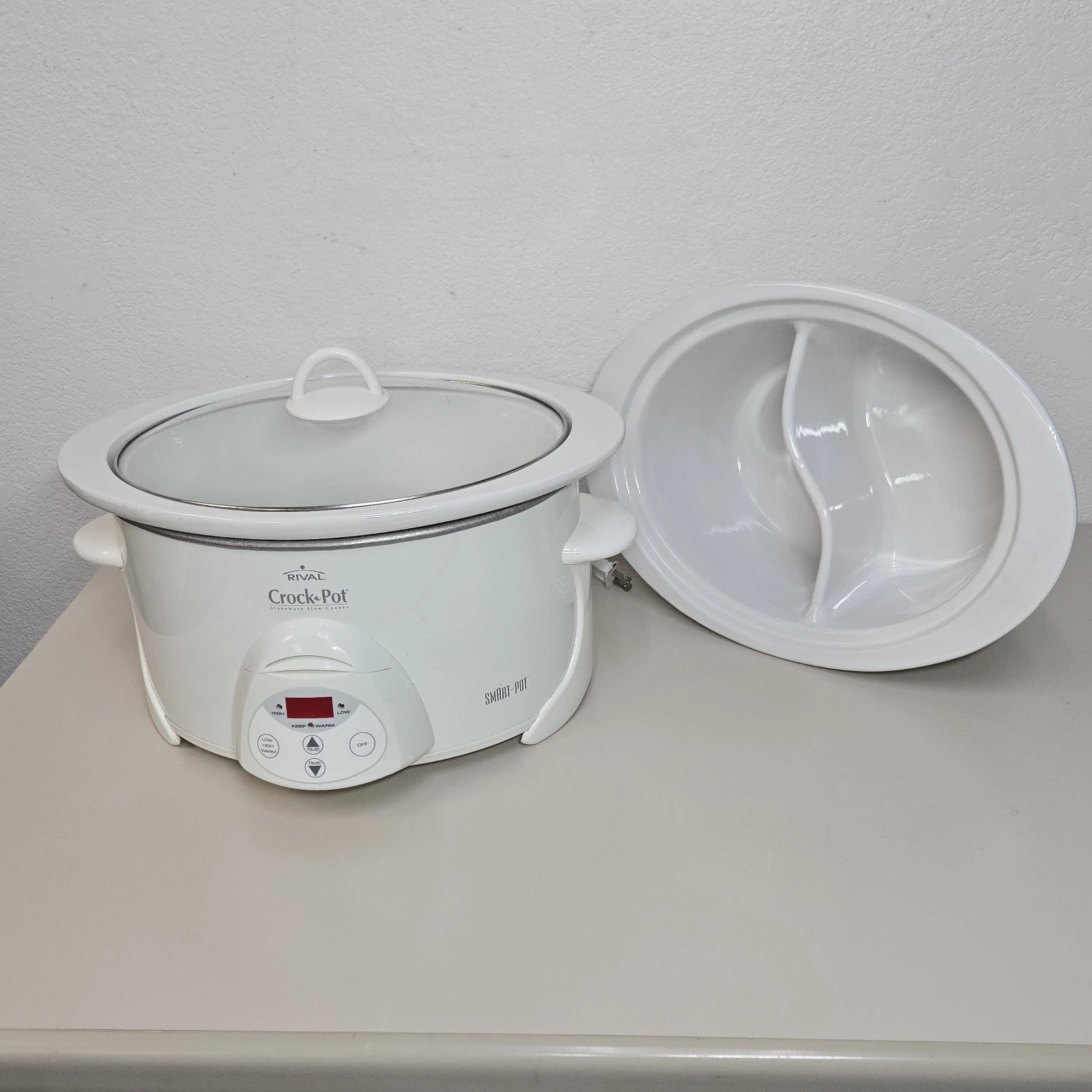 Rival Crock-Pot Smart-Pot 6.5 qt or Split 2.5 qt Divided Slow Cooker SCC658, EUC