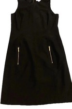Michael Kors dress 6 black classic gold zipper lined Layering sleeveless Capsule