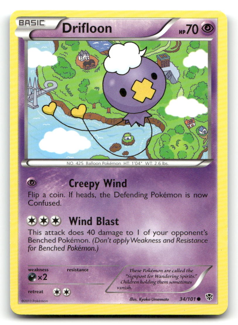 Drifloon Plasma Blast 34/101 LP Pokemon