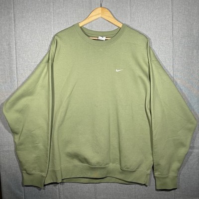 Nike Sweatshirt Mens XL Green Crewneck BoxBaggy Swoosh Crew Pullover Heavyweight