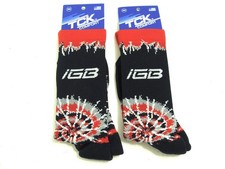 2 Pairs TCK Twin City Knitting Comfort IGB Athletic Socks USA Made Black/Red M