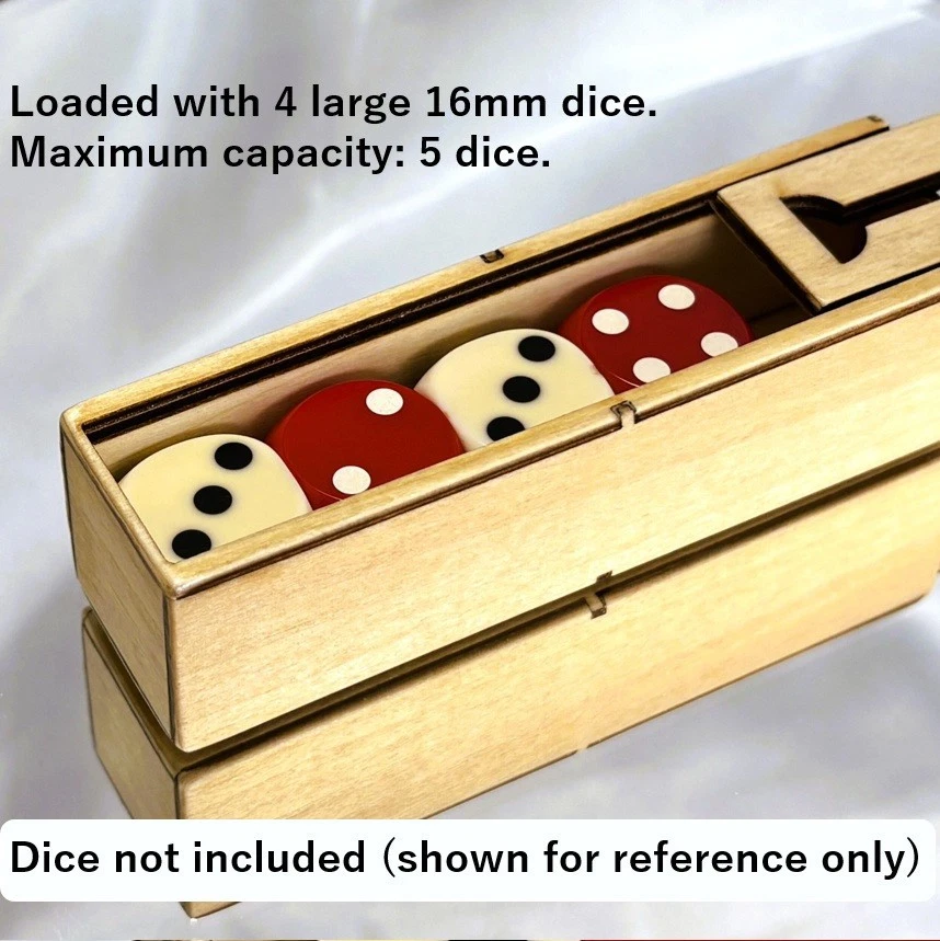 Artful Backgammon Cubes Original Dice Case - Natural - Holds 5 dice (14.5-16mm) - Image 3 of 4